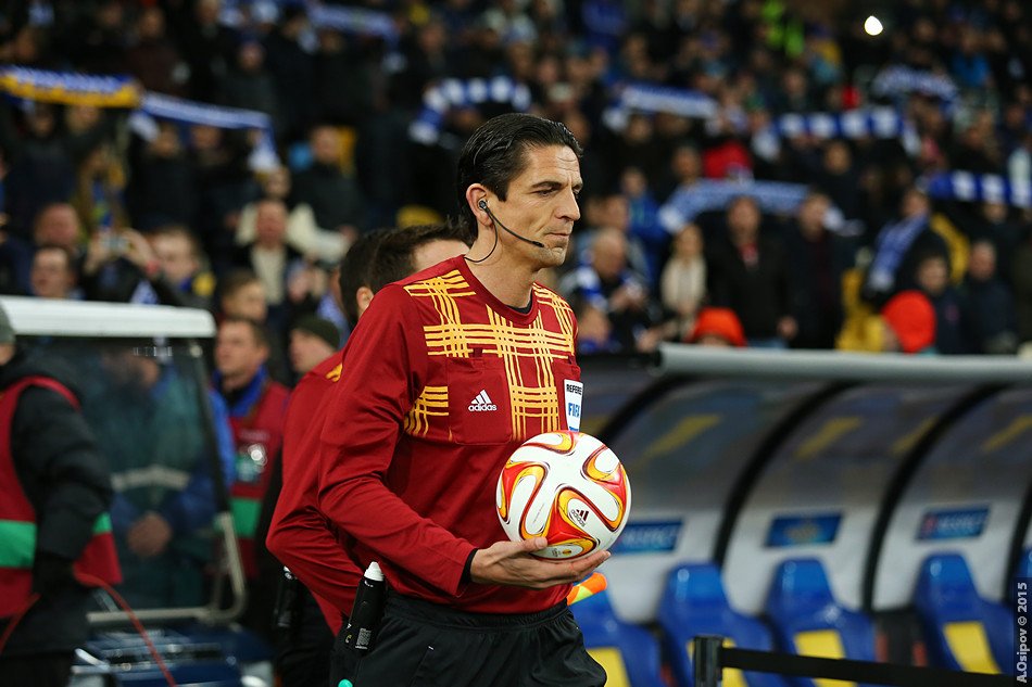 A football referee pictured during a match