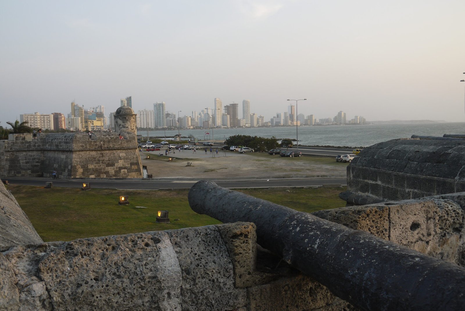 Cartagena Colombia historic walled city skyline from the city walls