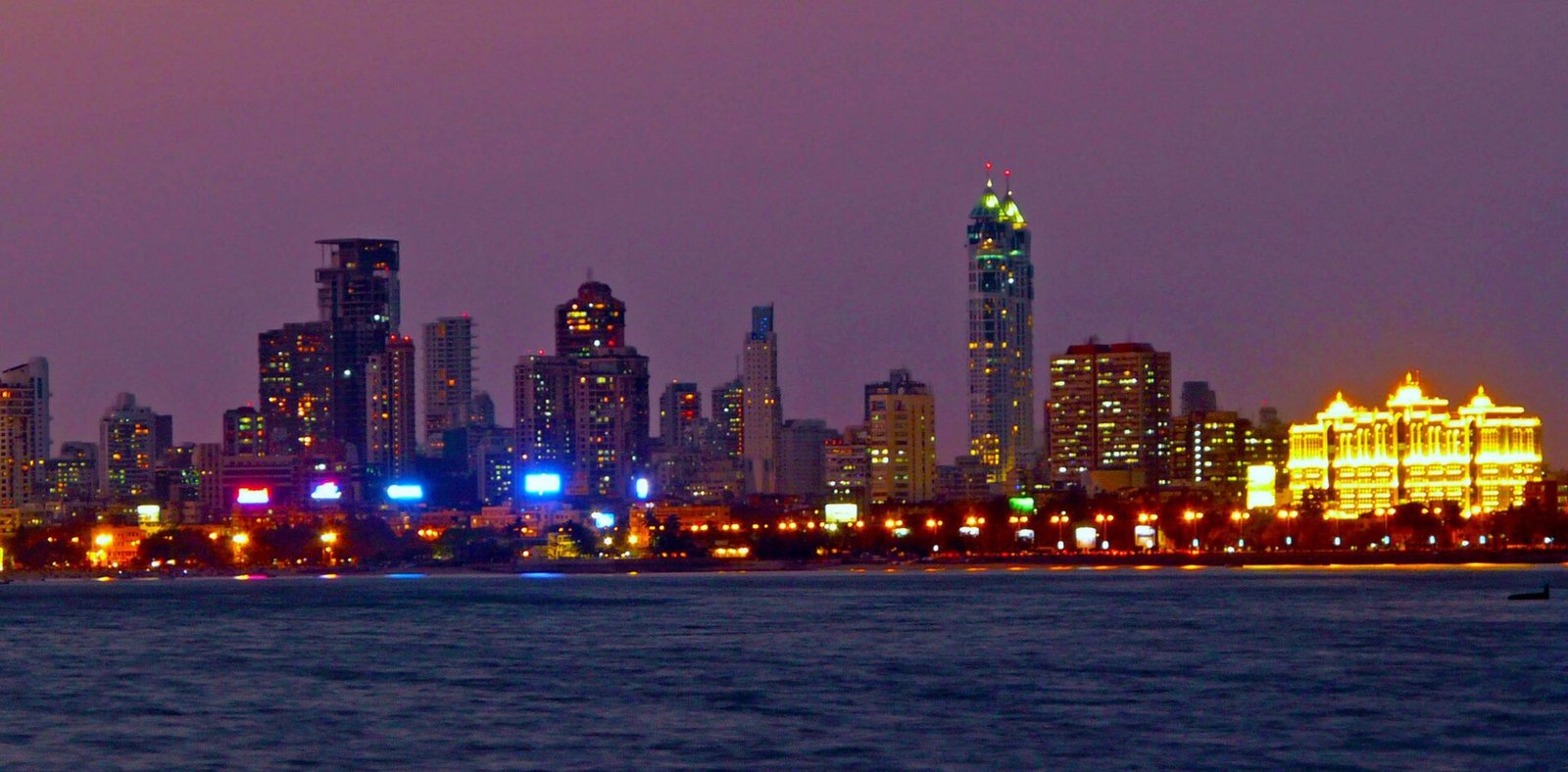 Mumbai skyline India at night financial district view