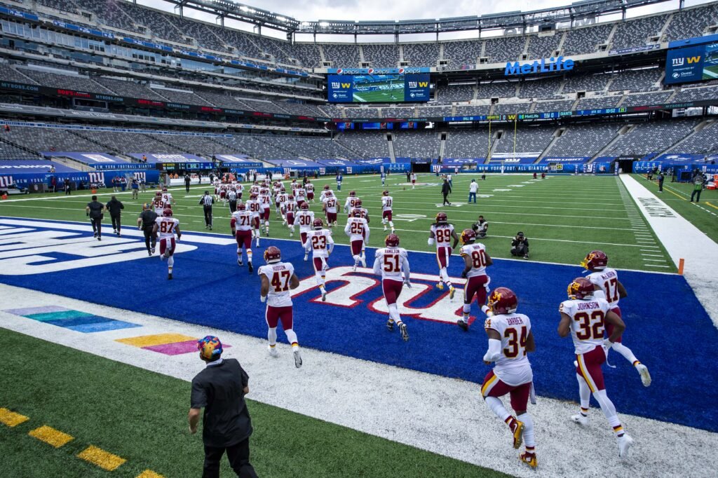Empty MetLife Stadium in East Rutherford New Jersey host of the FIFA World Cup 2026 Final