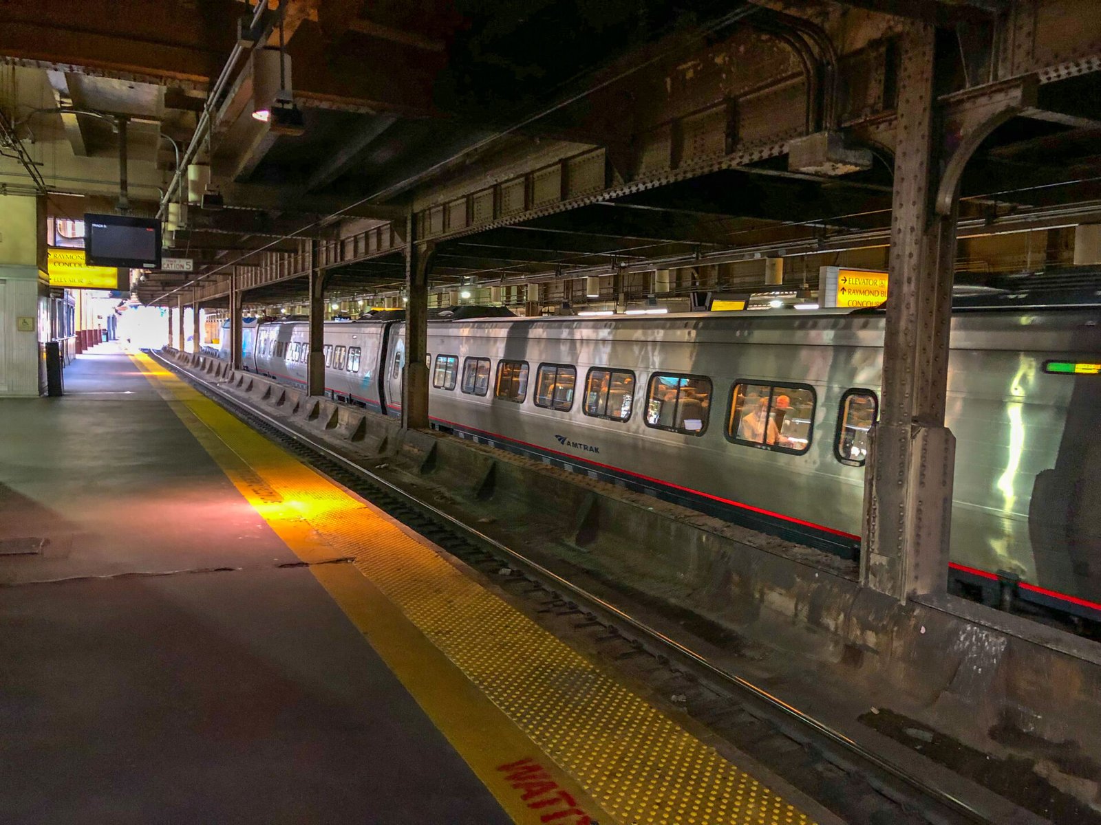 Acela Express Amtrak train at Newark Penn Station New Jersey