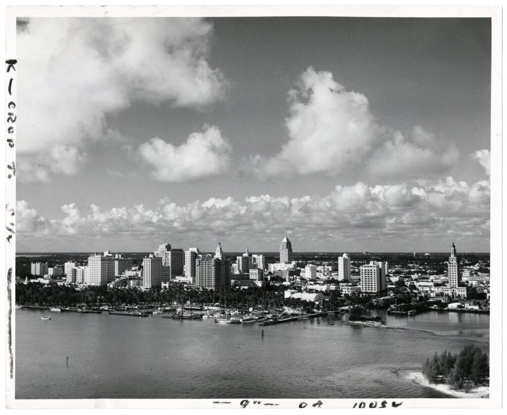 Aerial view of Miamis skyline