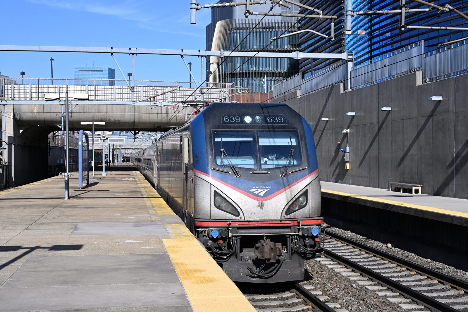 Amtrak Northeast Regional train at Ruggles station Boston
