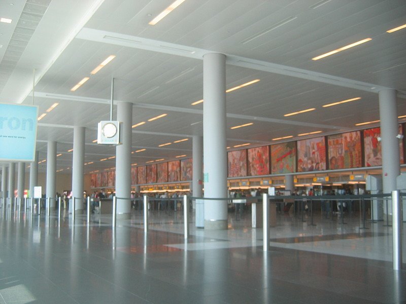 Passport control checkpoint at JFK International Airport in New York