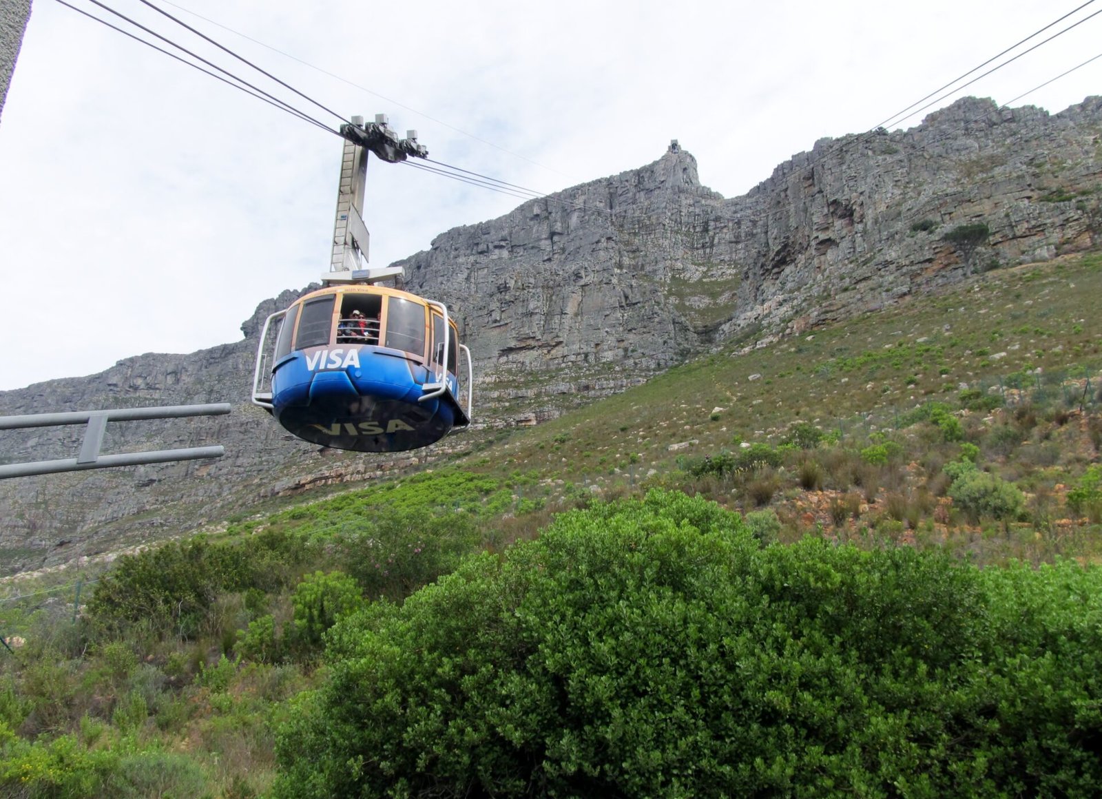 Table Mountain at sunset Cape Town South Africa with people waiting